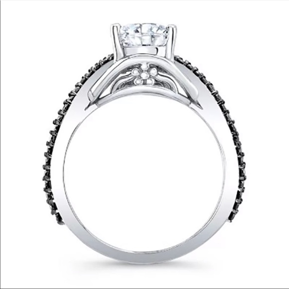 New Women’s 925 Silver 2 Tone Sapphire Ring - Picture 3 of 6